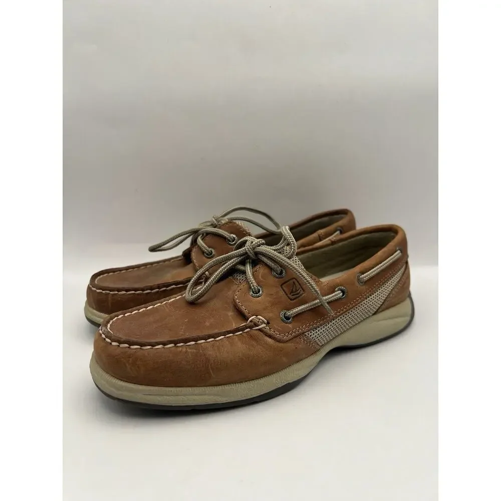 Sperry Top Sider Intrepid Brown Leather Boat Shoes Women Size 6